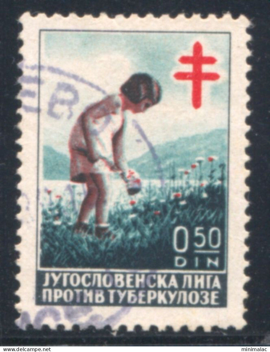 Kingdom Of Yugoslavia Charity Stamp TBC 1938, Yugoslav League Against Tuberculosis, Red Cross, Used - Gebraucht