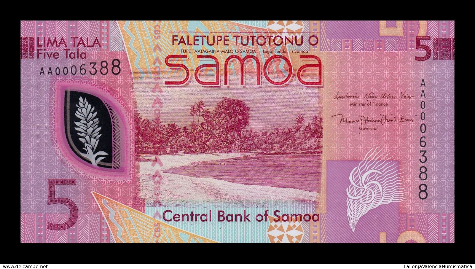 Samoa 5 Tala 2023 (2024) Pick 47 New Polymer Sc Unc - Samoa