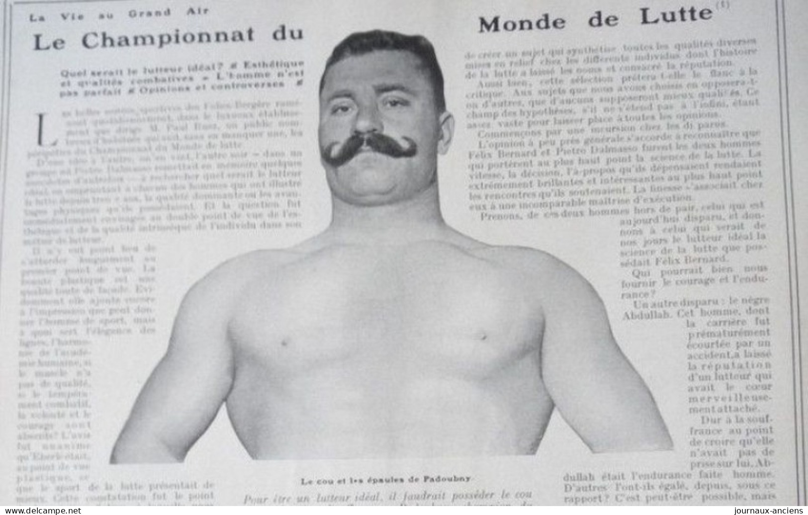 1906 LE CHAMPIONNAT DU MONDE DE LUTTE - PADOUBNY - ANTONITCH - LA VIE AU GRAND AIR - Boeken