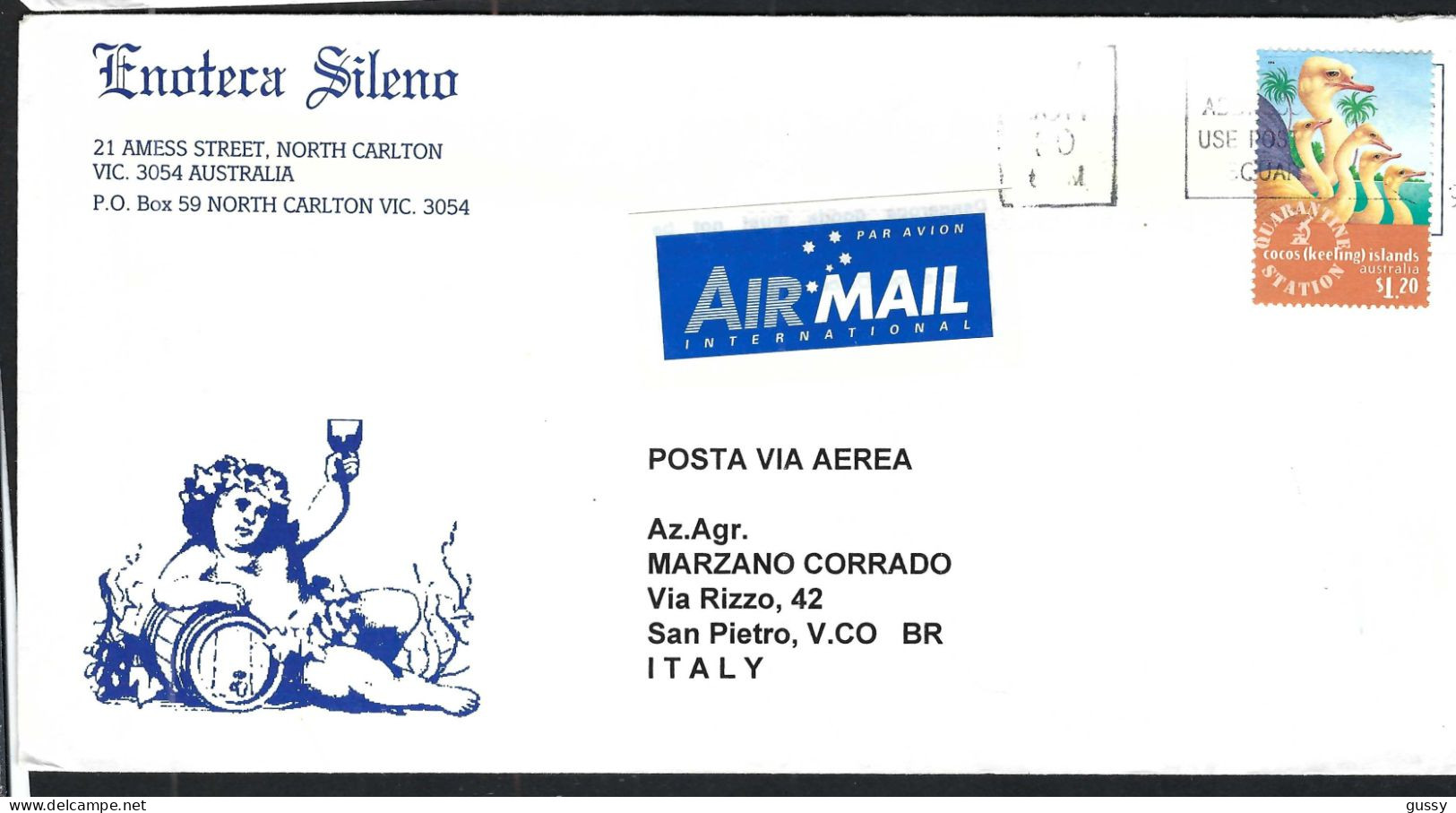 AUSTRALIE Ca.1997: LSC De North Carlton (Victoria) Pour San Pietro (Italie) - Storia Postale