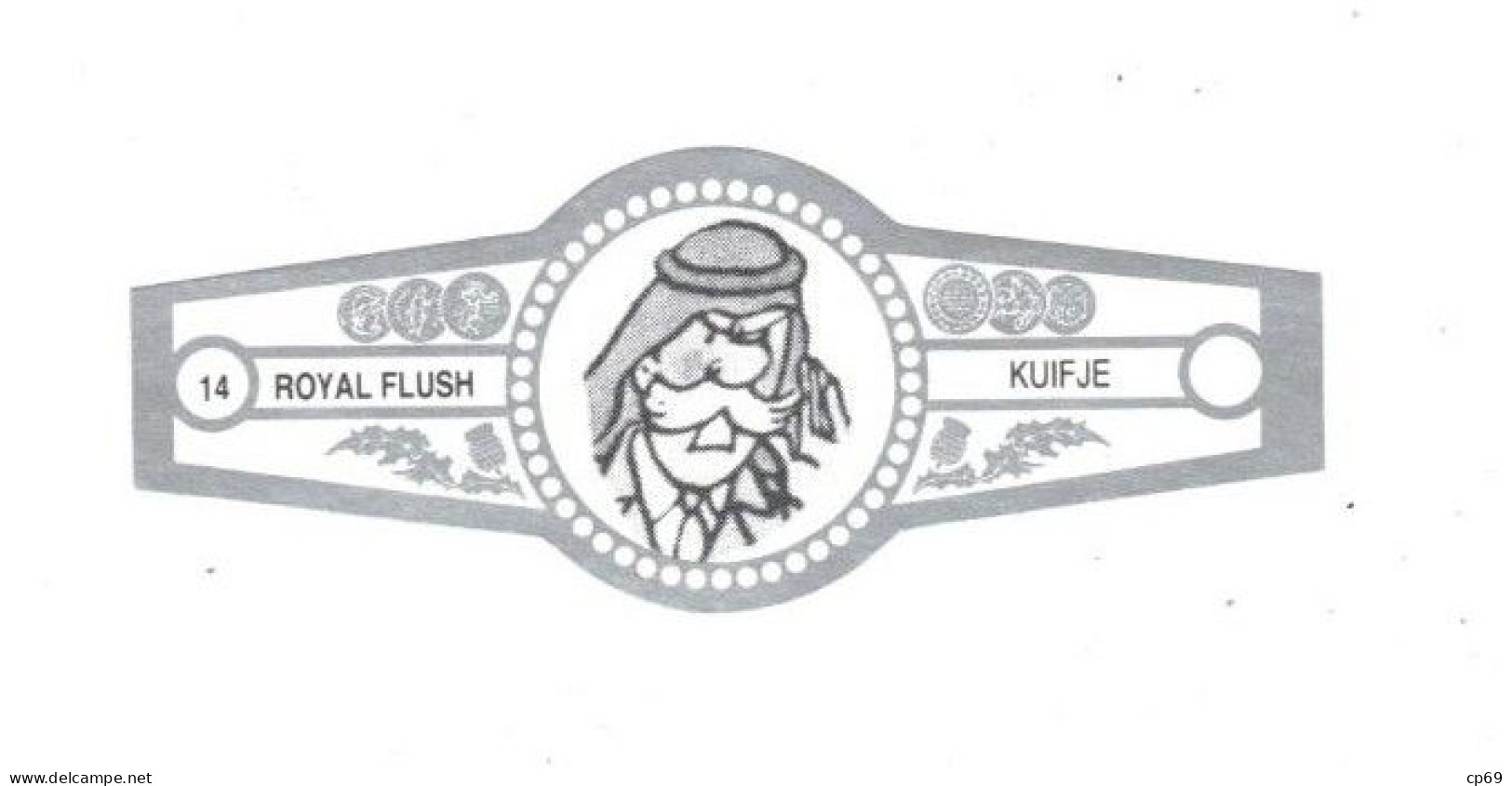 14) Bague De Cigare Série Tintin Blanche Grise Royal Flush Kuifje Colonel Faud Armée Saoudienne En Superbe.Etat - Objetos Publicitarios