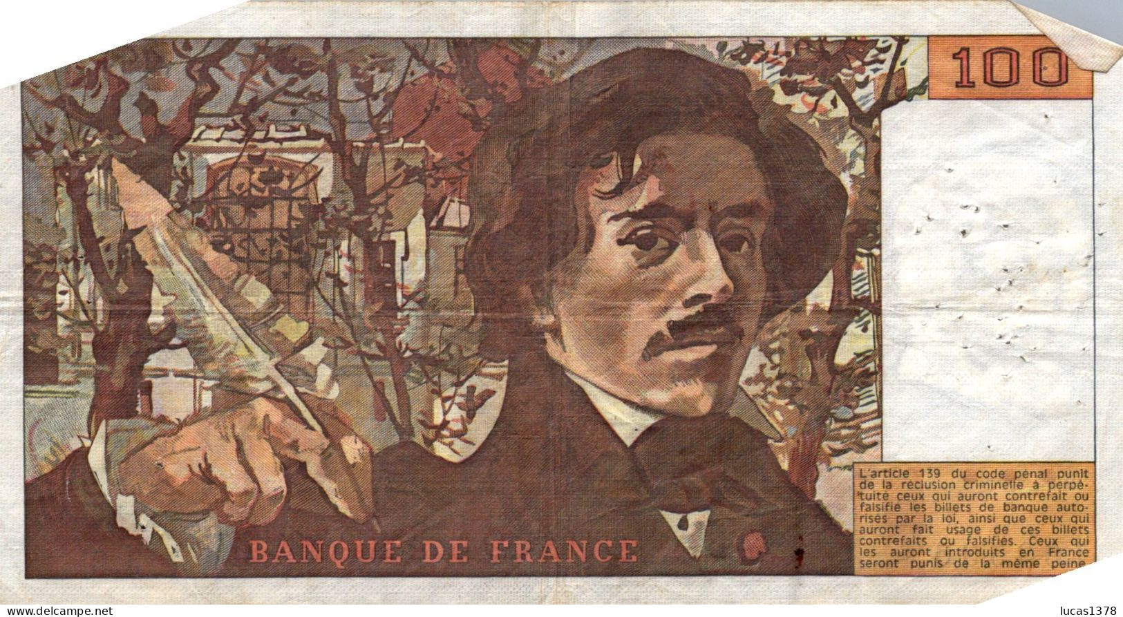 100 Francs "Delacroix" 1978---Série  J 2--NON HACHURE - 100 F 1978-1995 ''Delacroix''