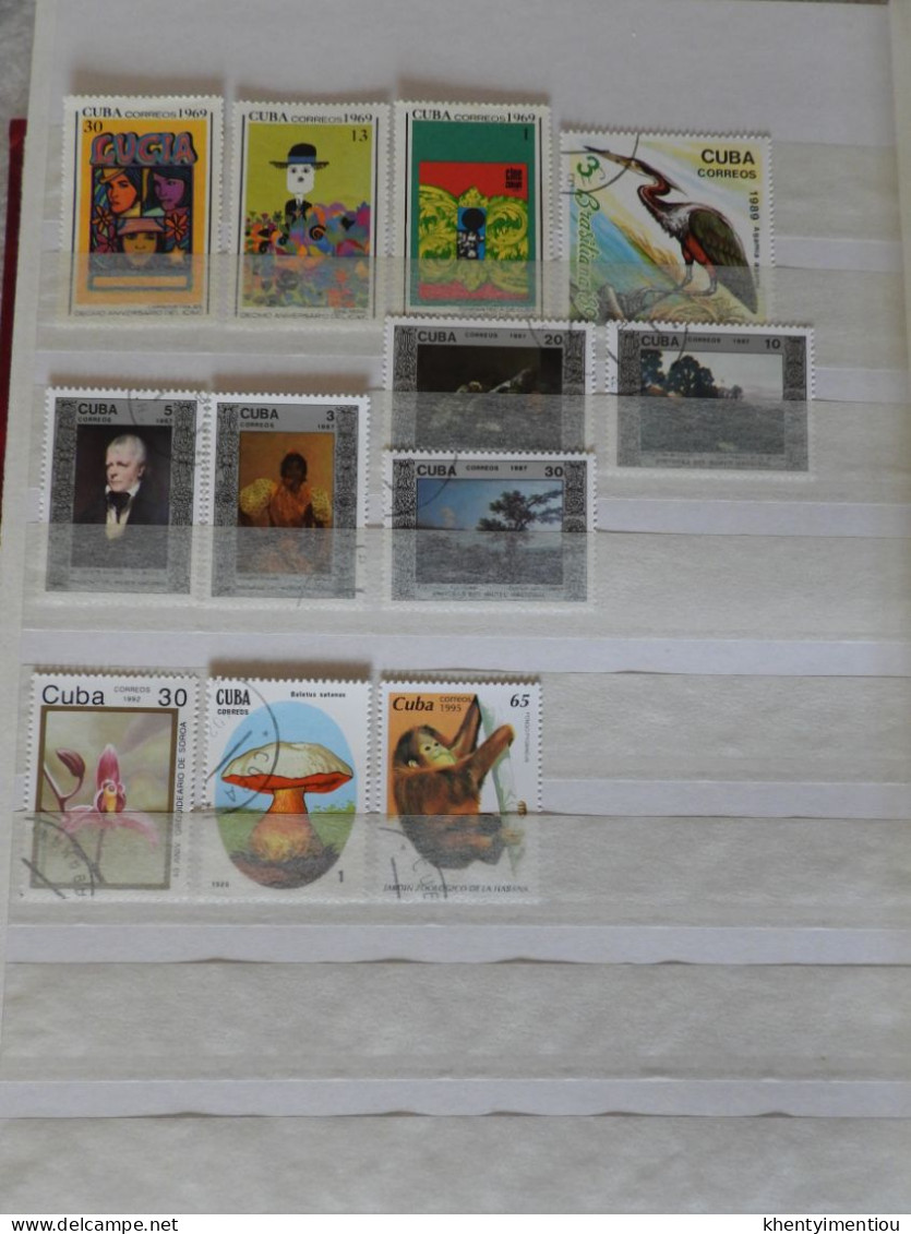 Très beau lot de timbres de Cuba (principalement en feuillets)