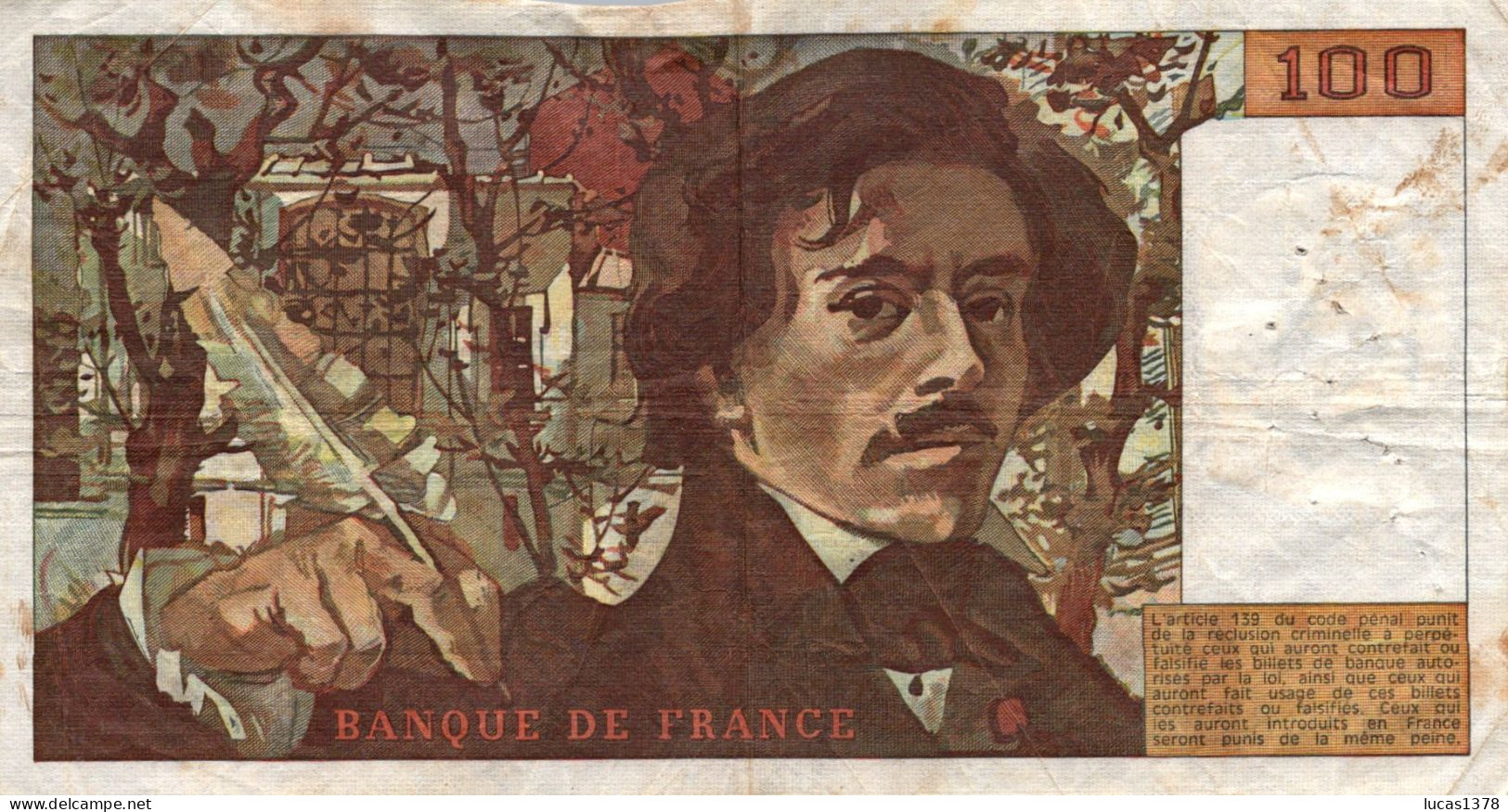 100 Francs "Delacroix" 1978---Série  N1 --NON HACHURE - 100 F 1978-1995 ''Delacroix''