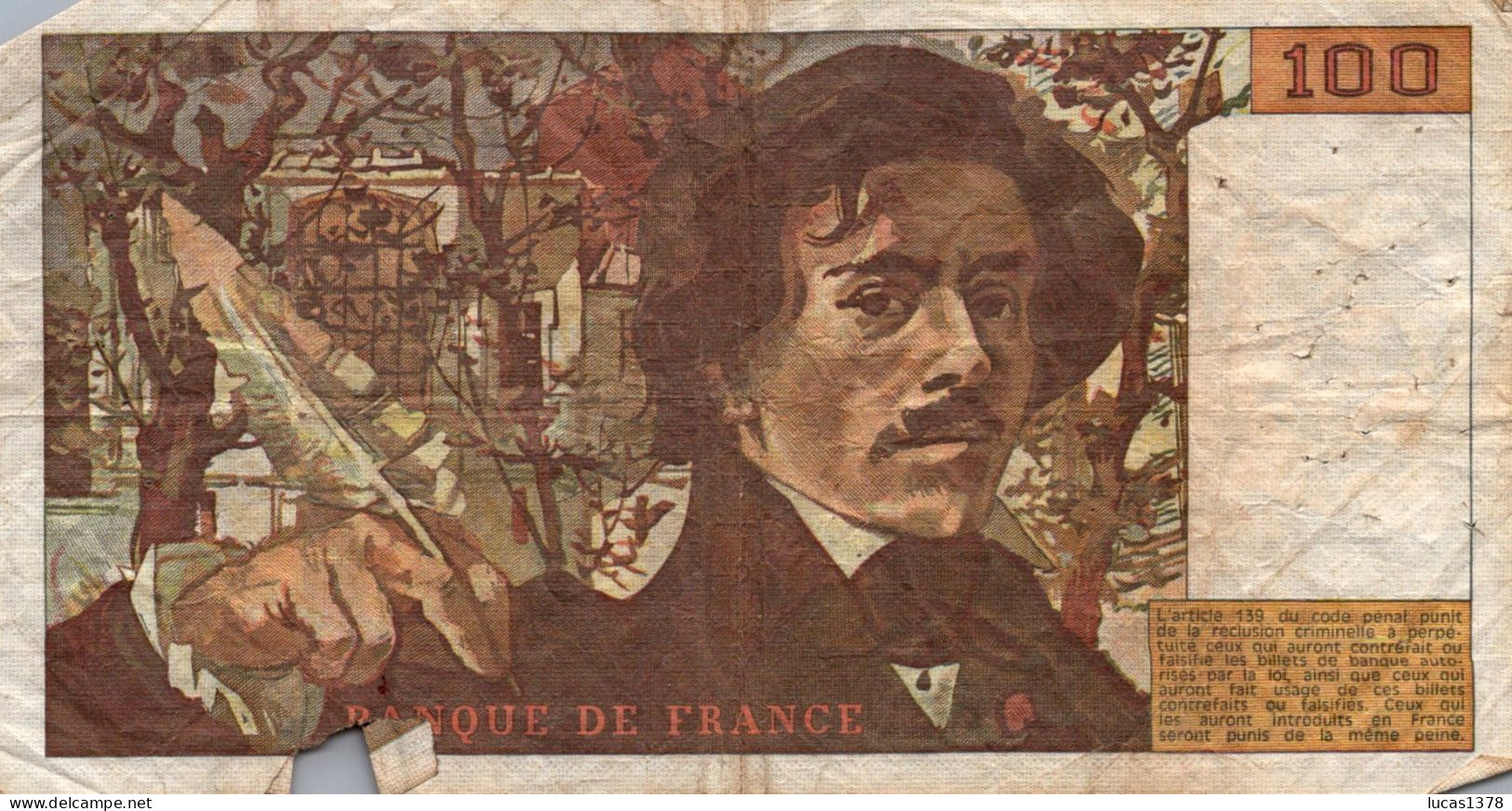 100 Francs "Delacroix" 1978---Série O3 --NON HACHURE - 100 F 1978-1995 ''Delacroix''