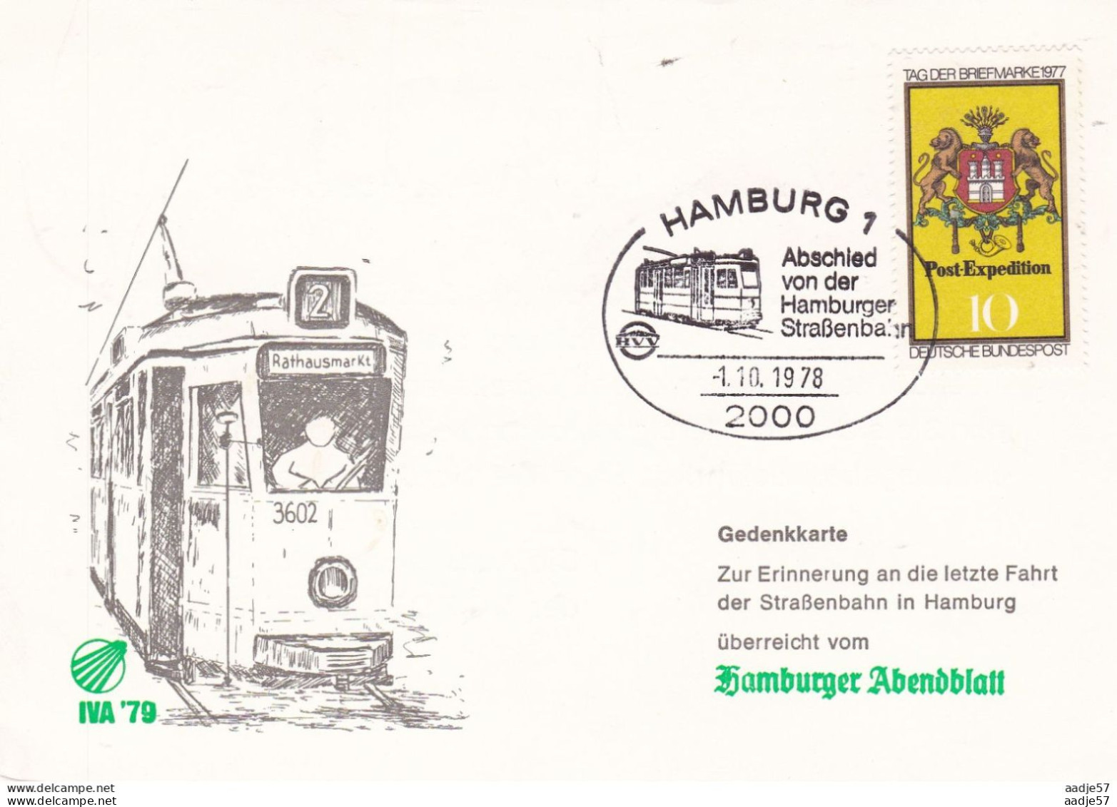 Germany Deutschland 1978 Abschied Von Der Hamburger Strassenbahn 01-10-1978 - Tranvie