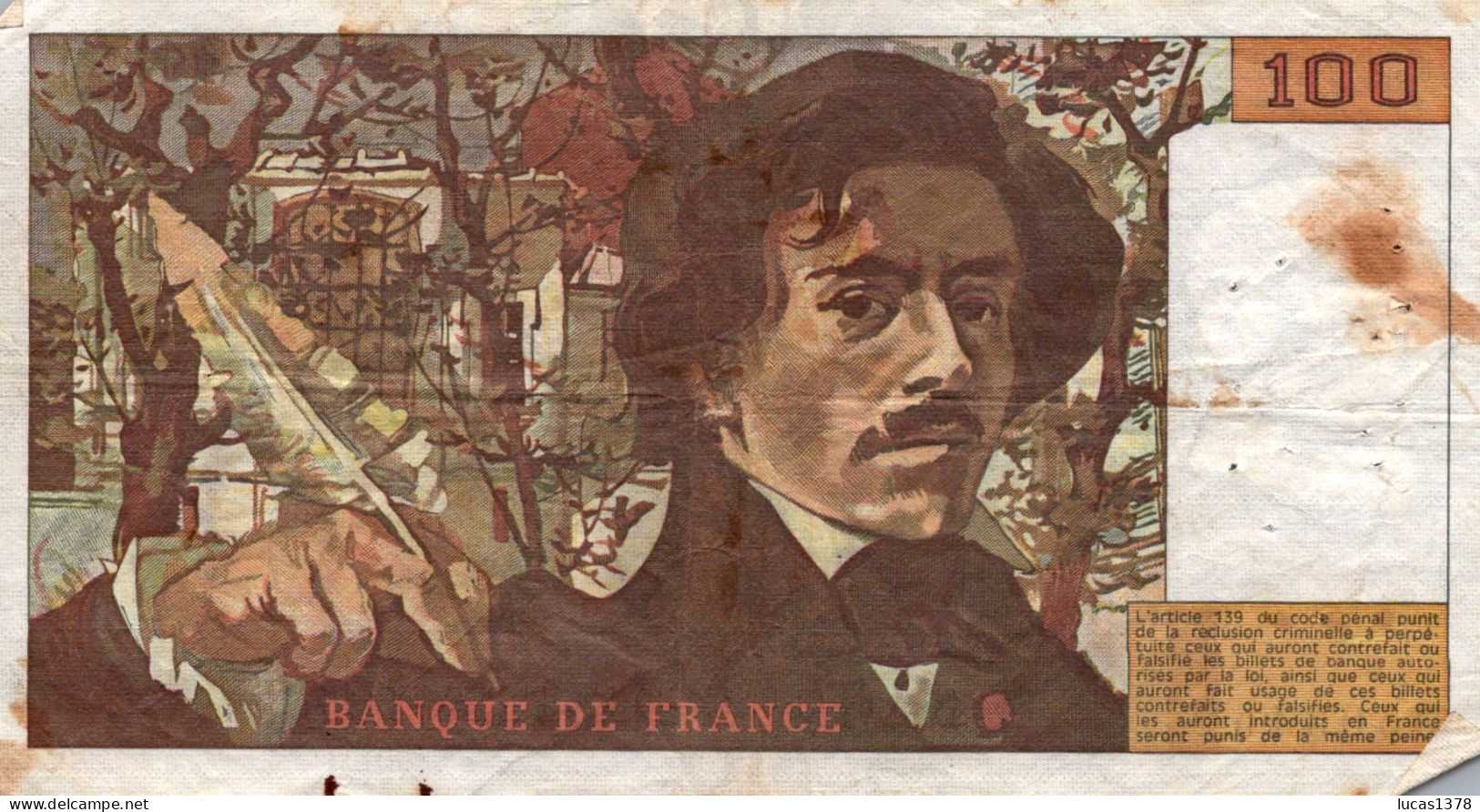100 Francs "Delacroix" 1978---Série W2 --NON HACHURE - 100 F 1978-1995 ''Delacroix''