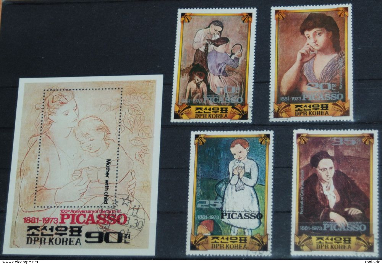 KOREA 1982, Picasso, Paintings, Art, Mi #2219-22 + B111, Used - Picasso