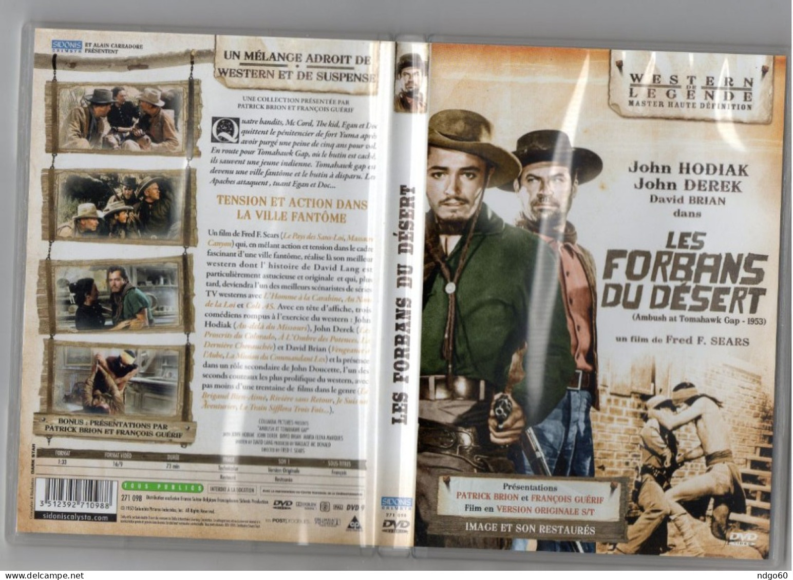 DVD Western - Les Forbans Du Désert (1953) Avec John Hodiak & John Derek - Western