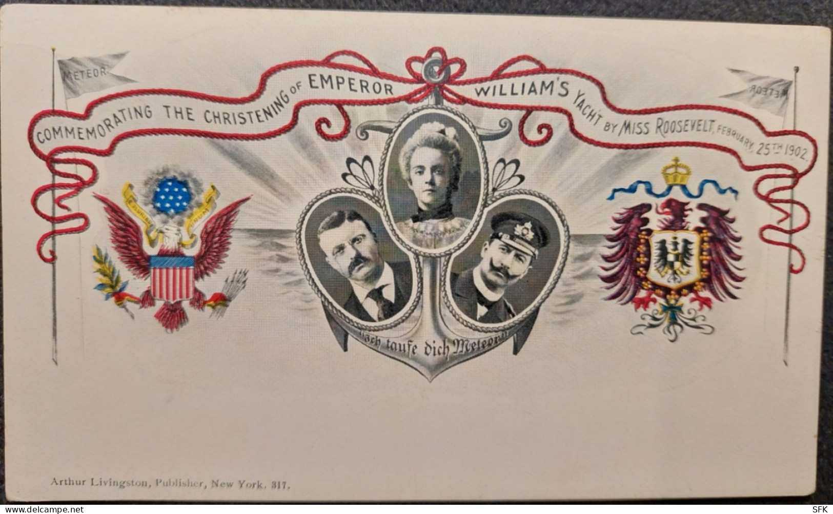 1902 Commemorating The Christening Of Emperor Wiliams With American And German Coat Of Arms, Of Mrs. Rooswelt - Réceptions