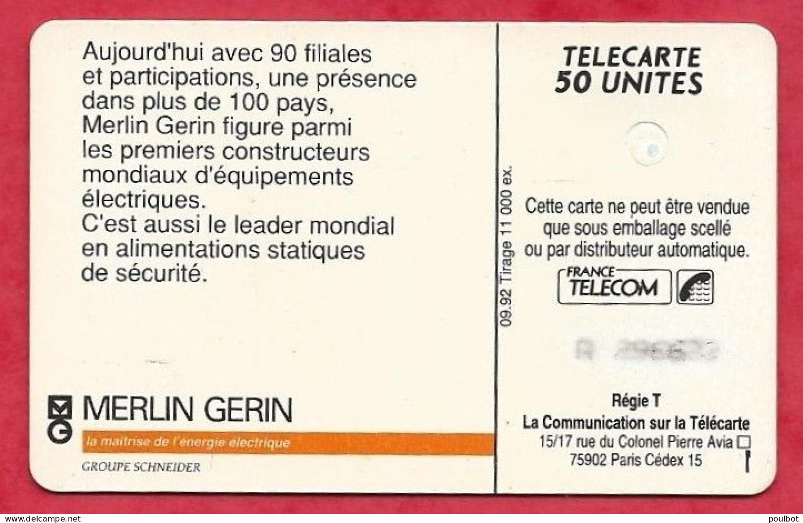 Télecarte En 433 Merlin Guérin L'Arche - 50 Eenheden