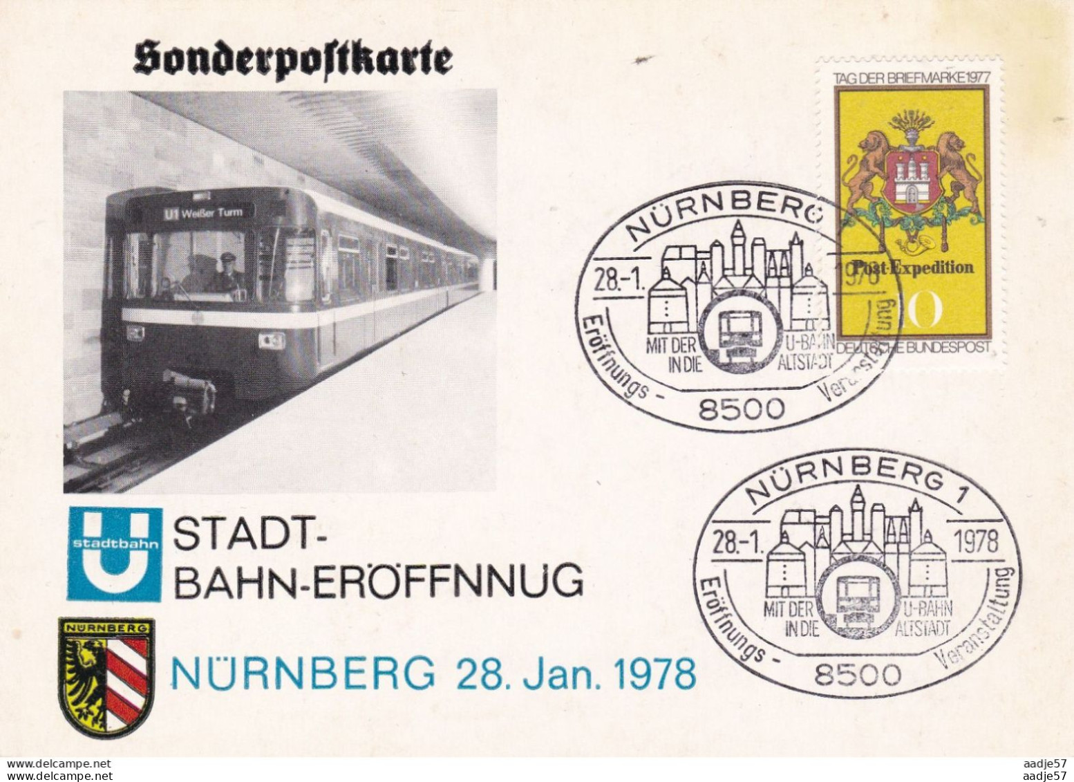 Germany Deutschland 1978 Spec Card U-Stadtbahn Eröffnung - Tranvías