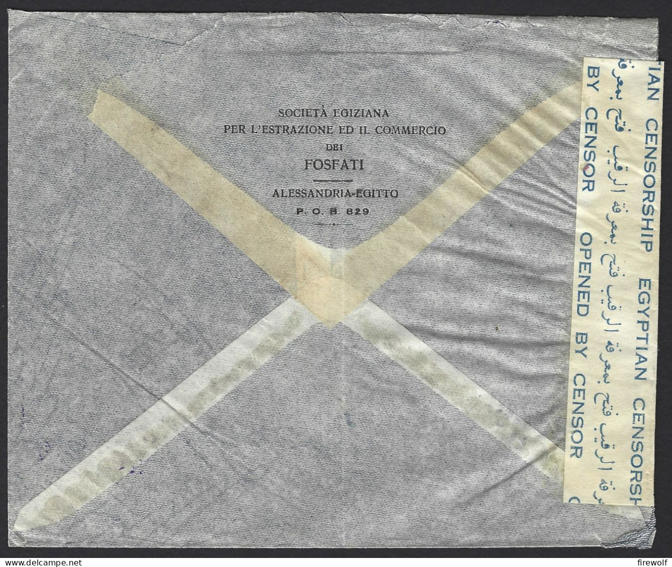 F10 - Egypt 1940 Commercial Airmail Cover -  Alexandria To Amsterdam Netherlands - Censor Marks And Seal - Covers & Documents