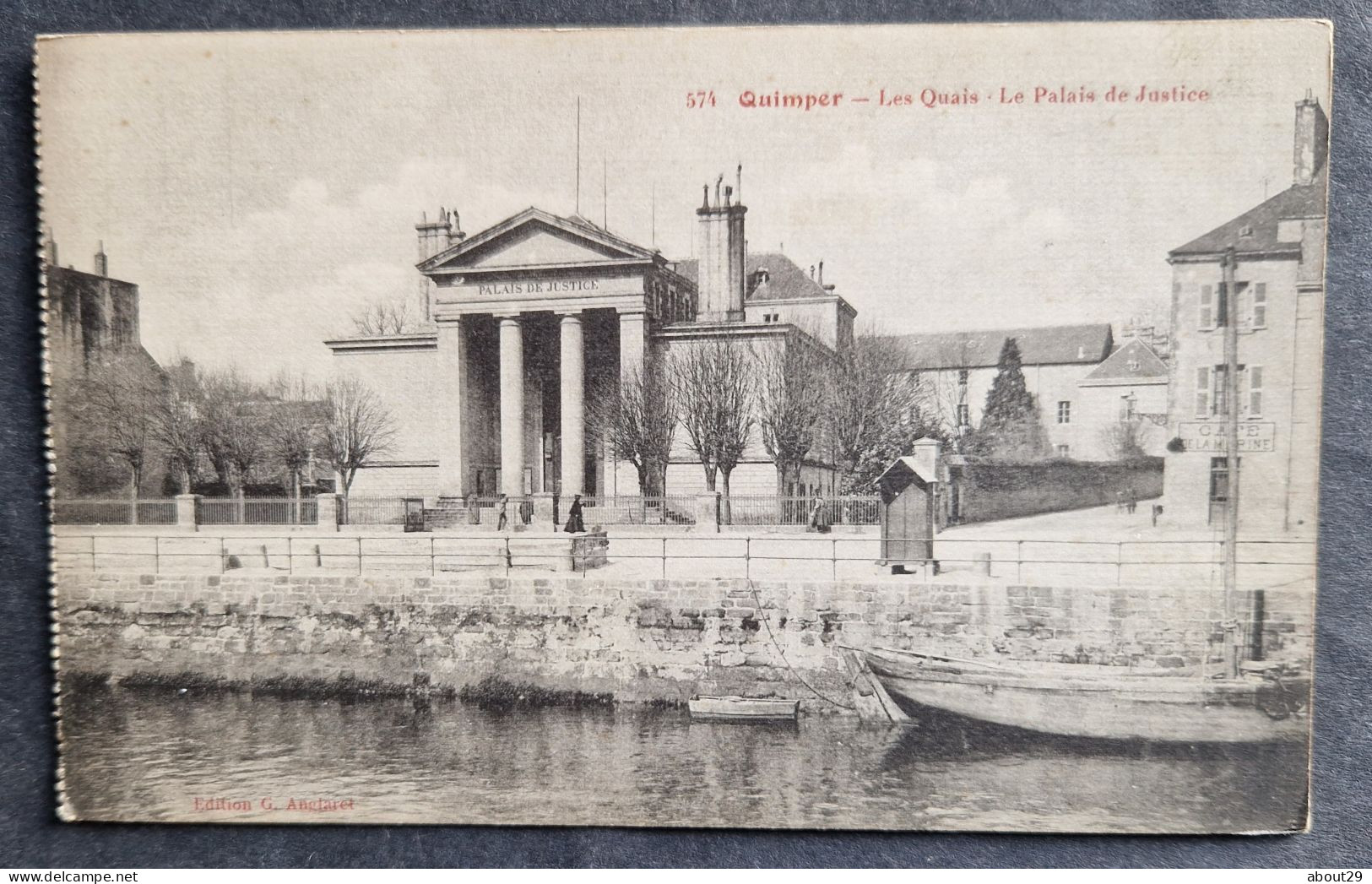 CPA 29 QUIMPER - Les Quais - Le Palais De Justice - Edit. Anglaret 574- Réf. T 227 - Quimper