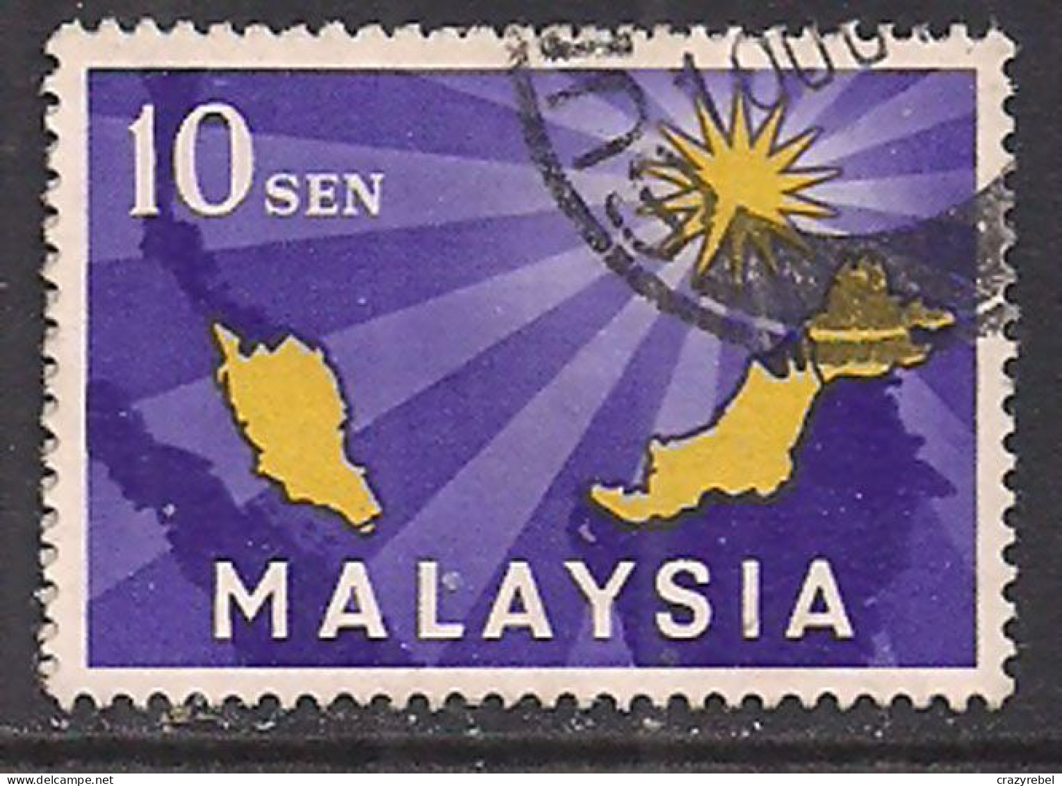 Malaysia 1963 QE2 10sen Maps SG 1 Used ( D1233 ) - Federation Of Malaya