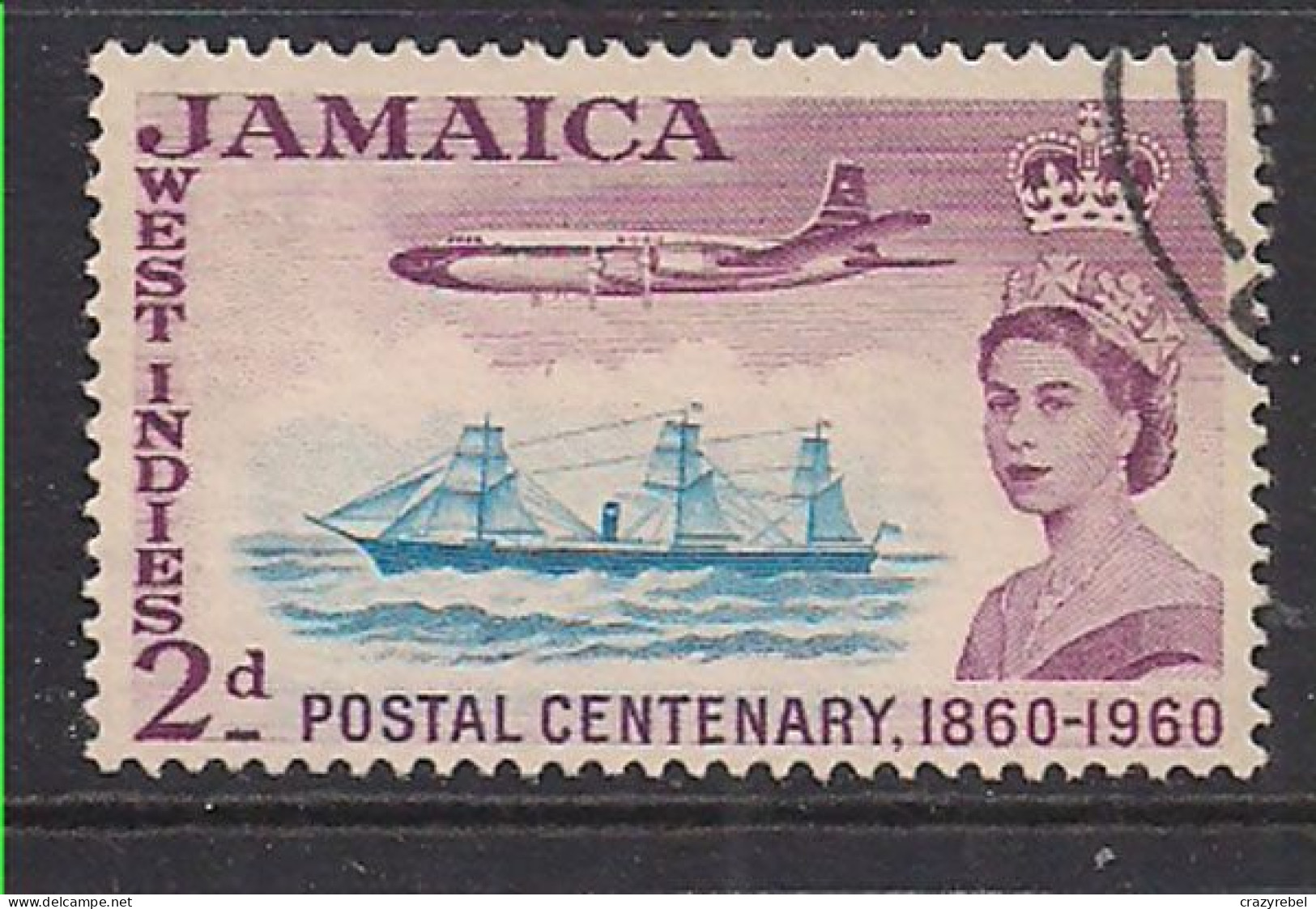 Jamaica 1960 QE2 2d Cent Postage Used SG 178 ( L975 ) - Jamaica (1962-...)