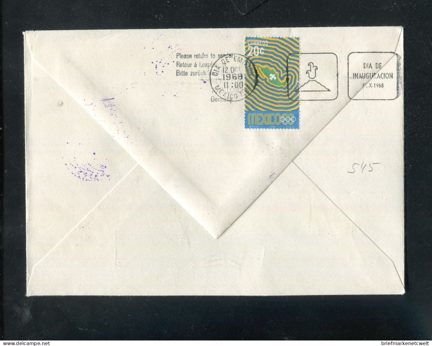 "RUMAENIEN" 1968, Sonderflugbrief Der LH Nach Mexiko (Sieger Nr. 545) (60016) - Storia Postale