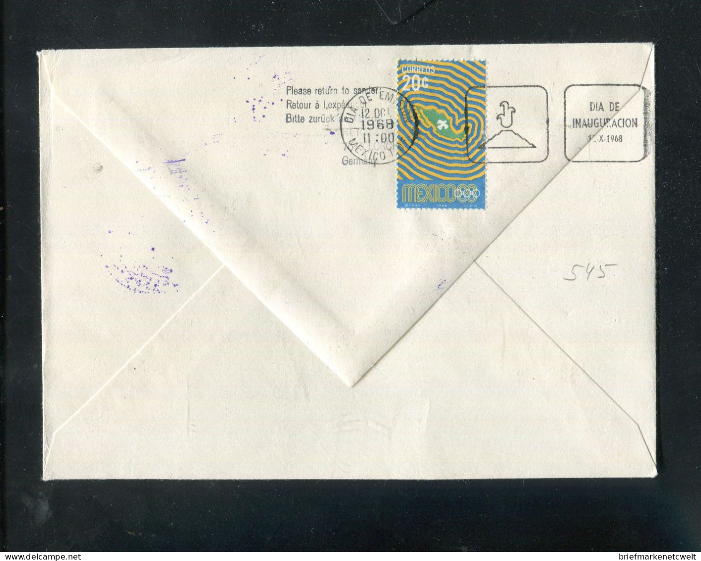 "RUMAENIEN" 1968, Sonderflugbrief Der LH Nach Mexiko (Sieger Nr. 545) (60016) - Briefe U. Dokumente