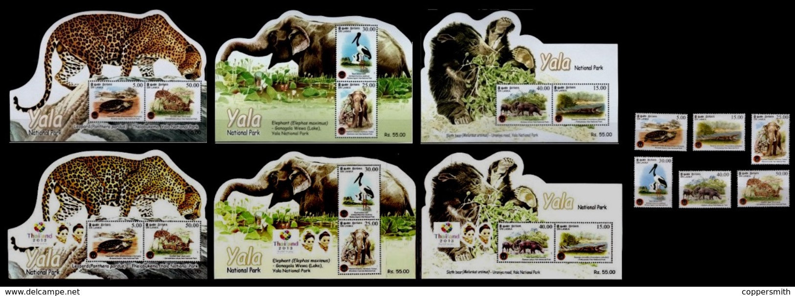 (0994-1000) Sri Lanka  2013 / Yala Park / Animals / Animaux / Tiere / Dieren  ** / Mnh  Michel 1956-61 + BL 139-141 (6) - Sri Lanka (Ceylan) (1948-...)