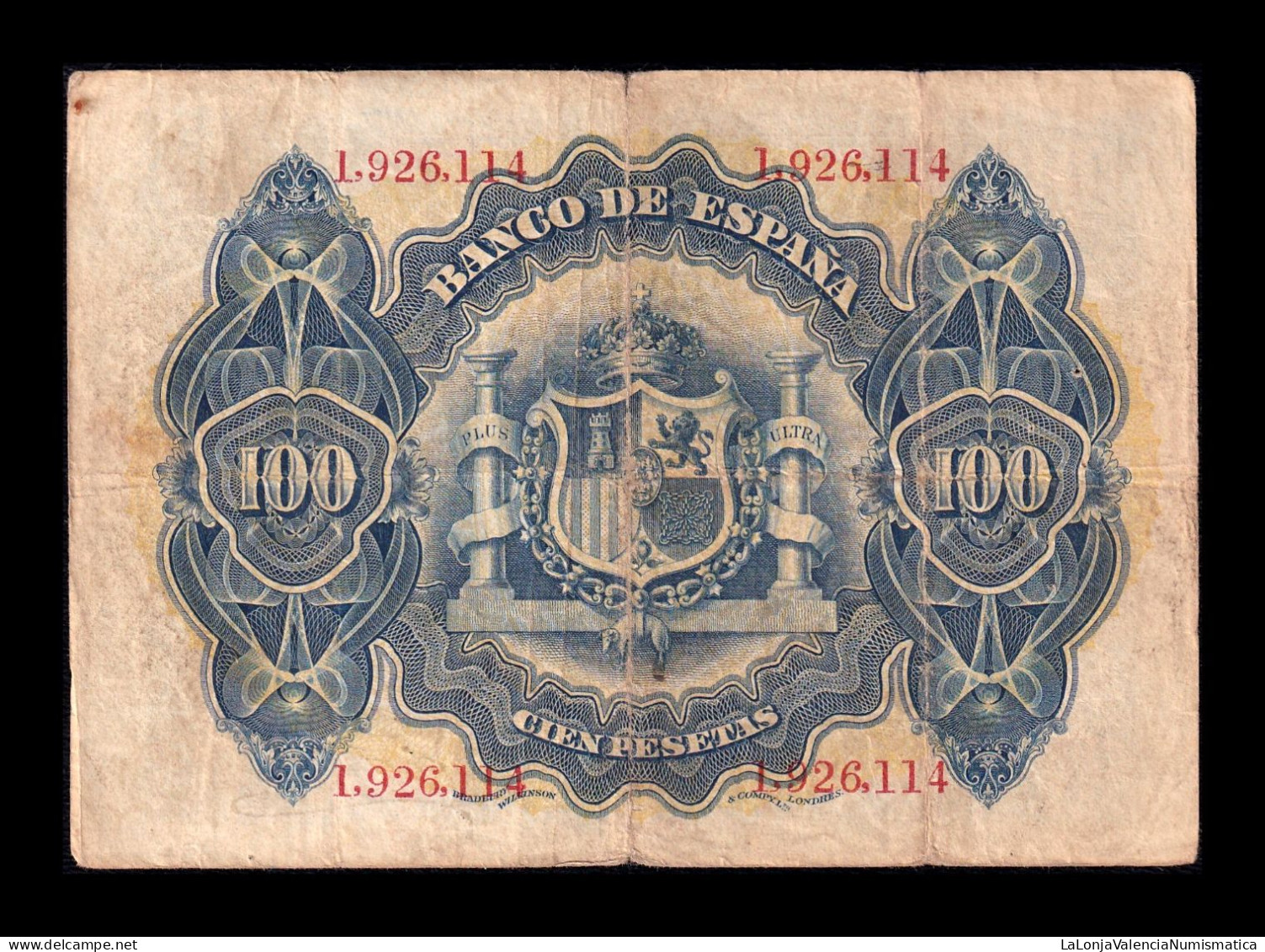 España Spain 100 Pesetas 1906 Pick 59a Sin Serie Bc/Mbc F/Vf - 100 Peseten