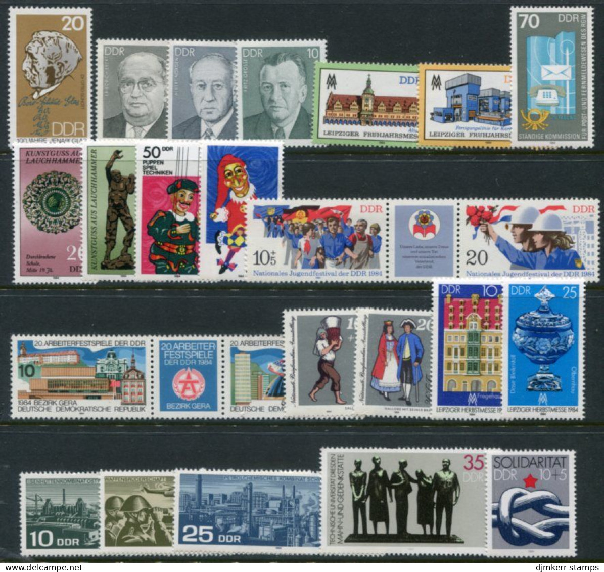 DDR 1984  Thirteen Commemorative Issues  MNH / ** - Unused Stamps