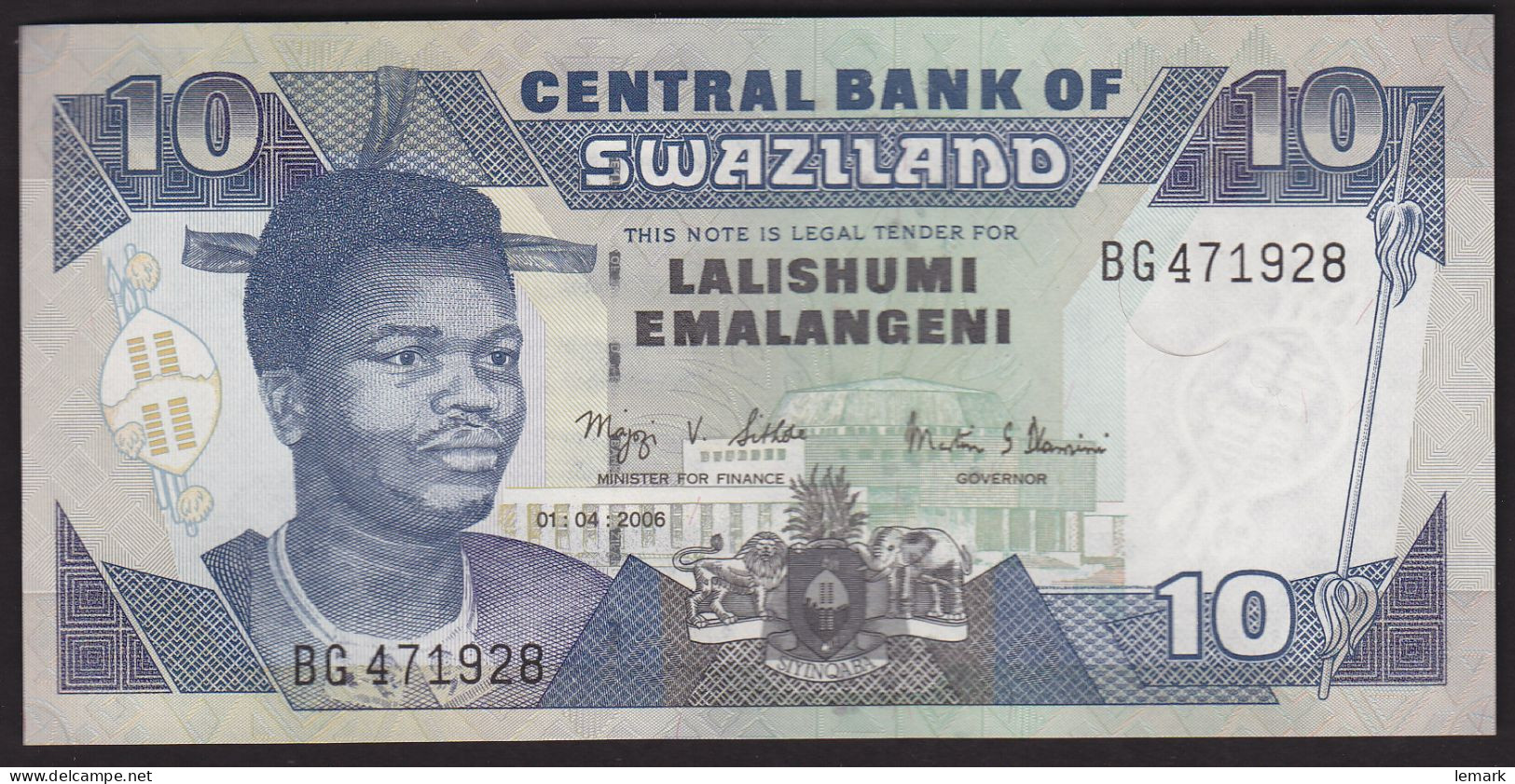 Swaziland 10 Emalangeni 2006 P29c UNC - Swasiland