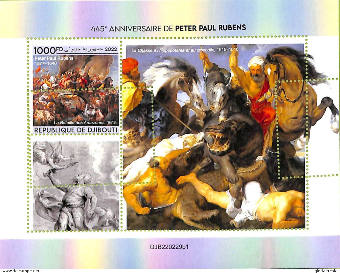 A7516 - DJIBOUTI - ERROR MISPERF Stamp Sheet - 2022 - ART Peter Paul Rubens - Rubens