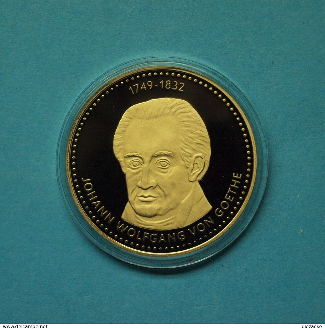Medaille Johann Wolfgang Von Goethe, CuNi 24 Karat Vergoldet PP (WK010 - Non Classés