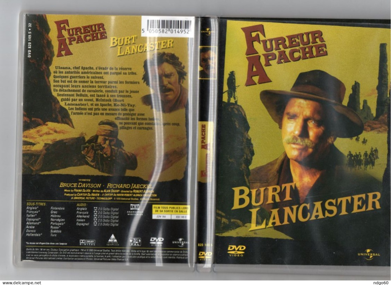 DVD Western - Fureur Apache (1972) Avec Burt Lancaster - Western