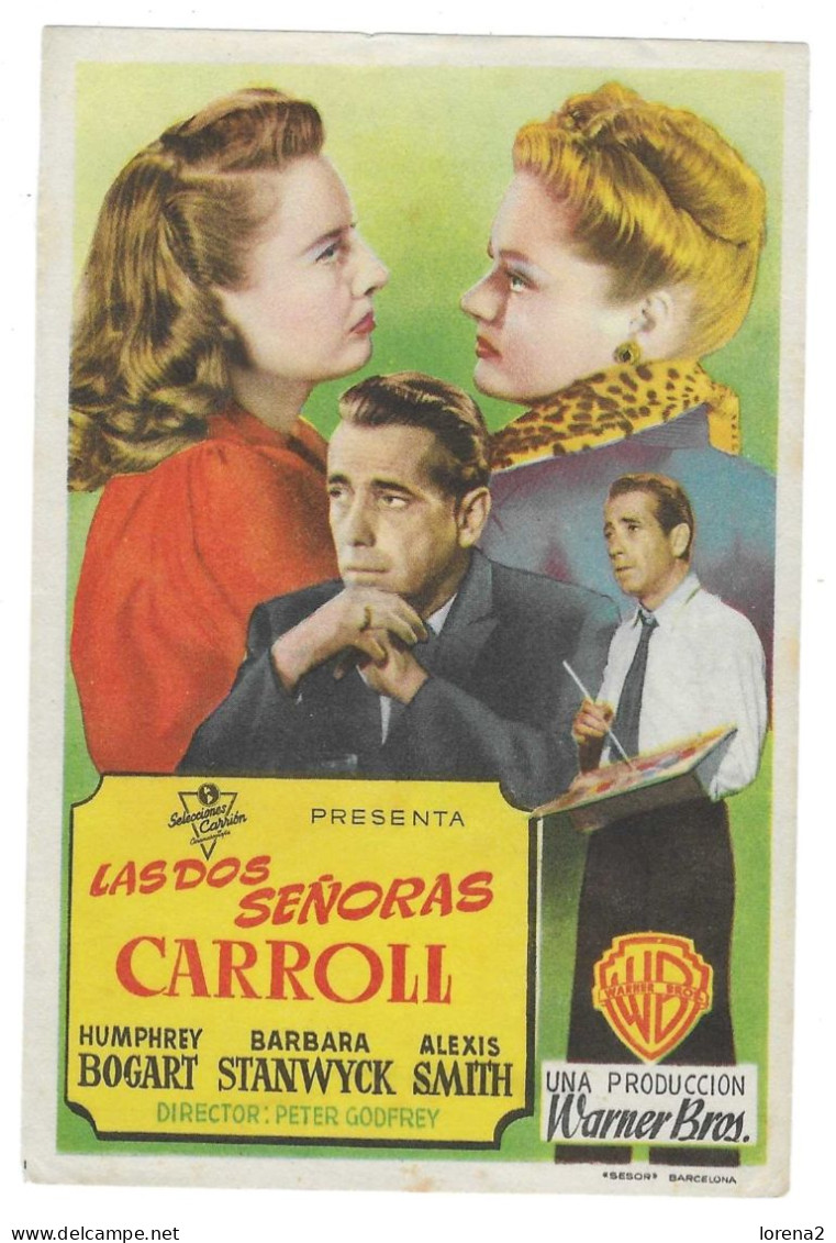Programa Cine. Las Dos Señoras Carroll. Hunphrey Bogart. 19-1713 - Publicité Cinématographique