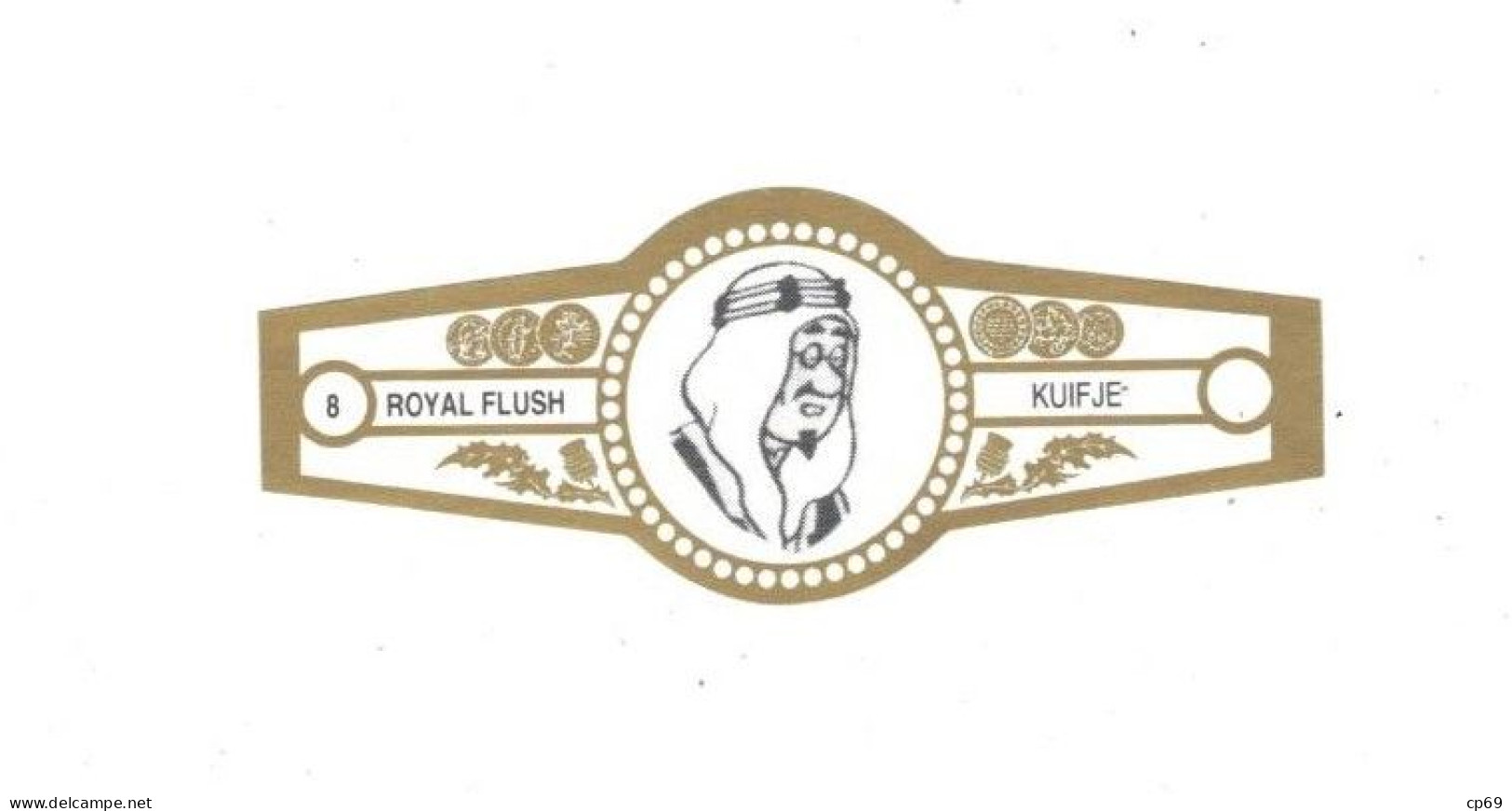 8) Bague De Cigare Série Tintin Blanche Dorée Royal Flush Kuifje Mohammed Ben Kalish Ezab En Superbe.Etat - Werbeobjekte