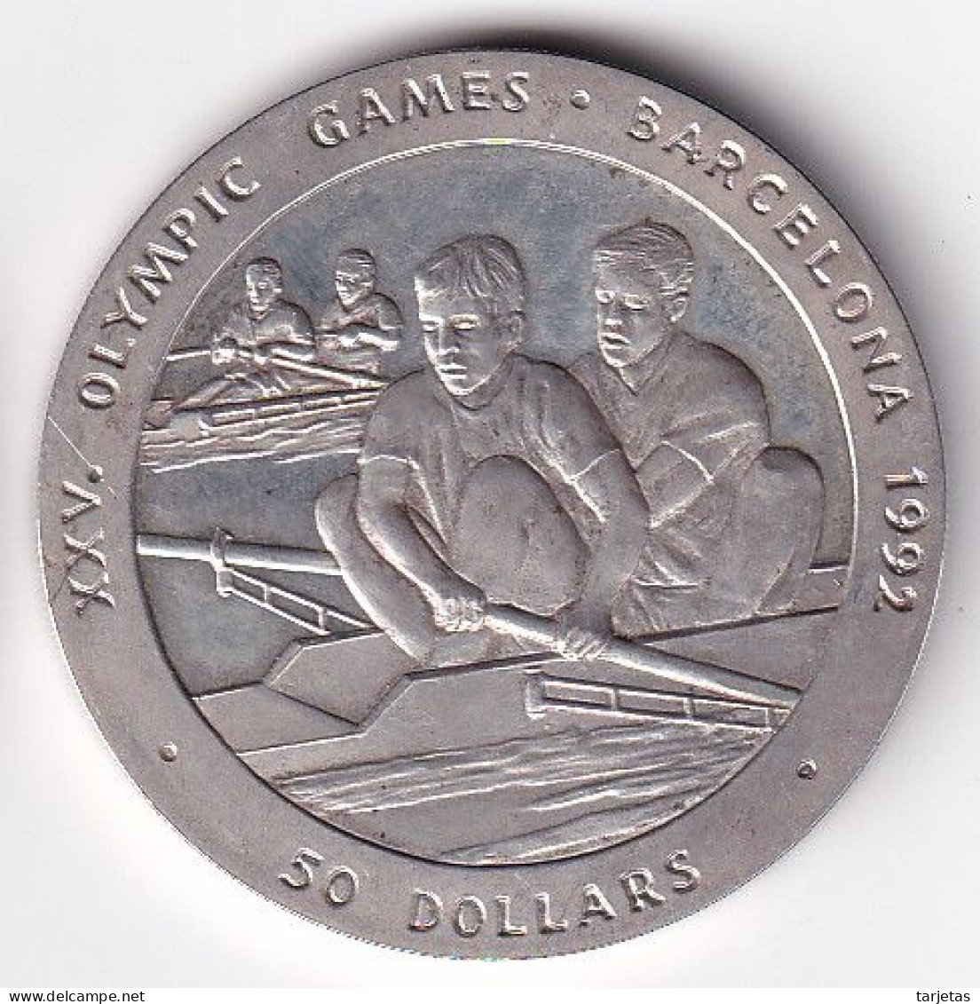 MONEDA DE PLATA DE NIUE DE 50 DOLLARS DEL AÑO 1989 SILVER-ARGENT (BARCELONA 1992 OLIMPIADA) - Niue