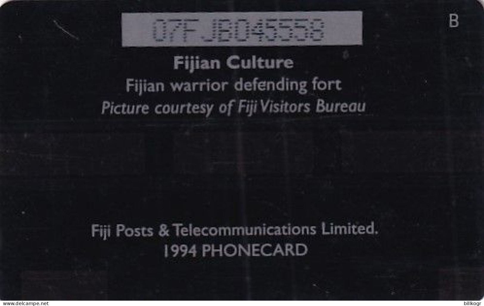 FIJI ISL.(GPT) - Fijian Culture/Warrior Defending Fort, CN : 07FJB/B, Used - Figi