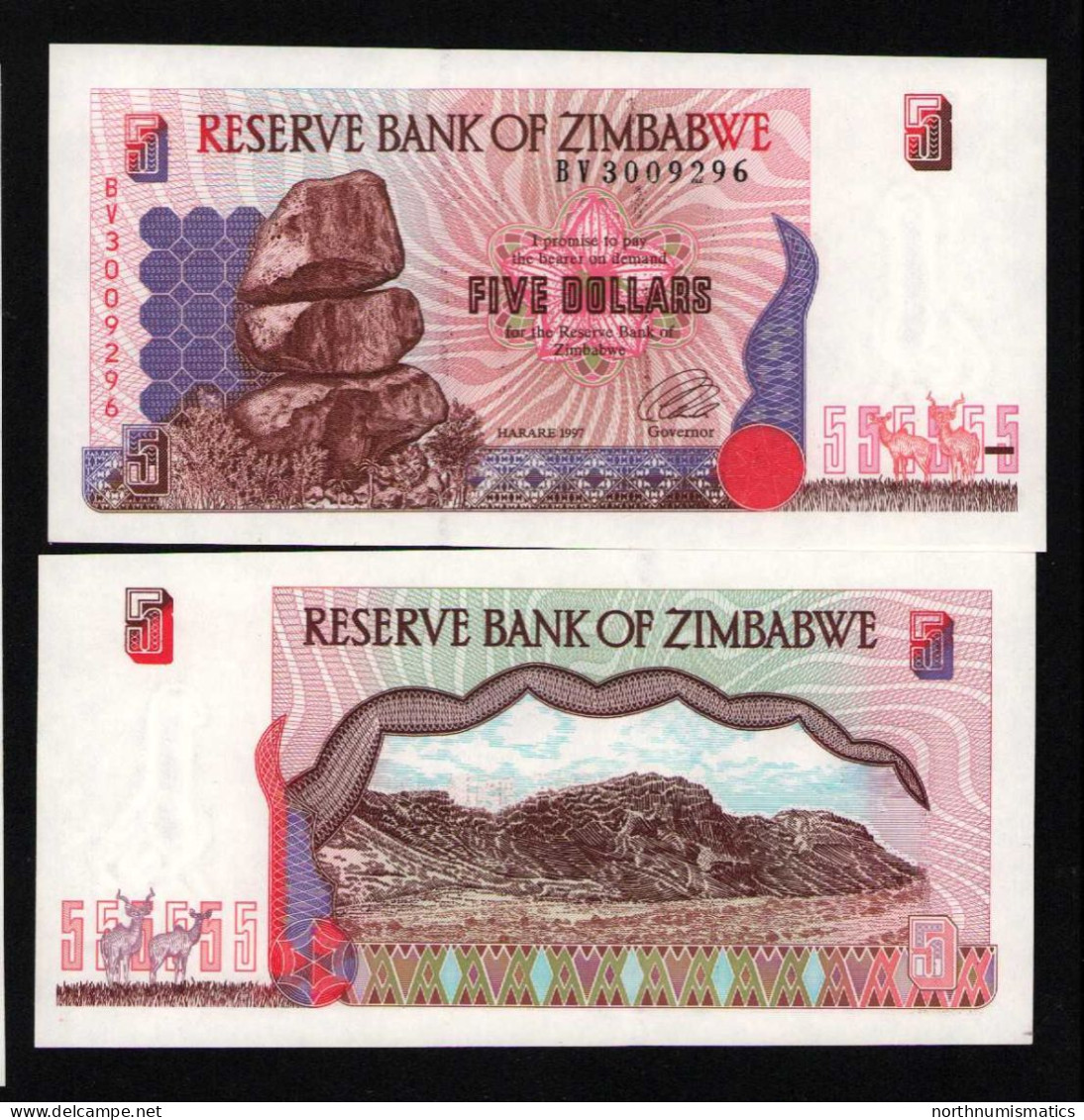 Zimbabwe 5 Dollars 1997 Unc - Zimbabwe