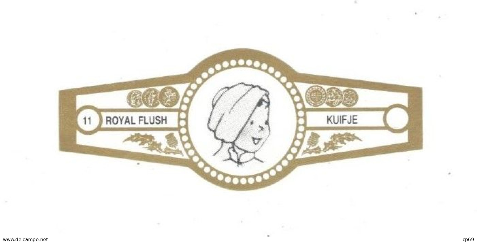 11) Bague De Cigare Série Tintin Blanche Dorée Royal Flush Kuifje Abdallah En Superbe.Etat - Werbeobjekte