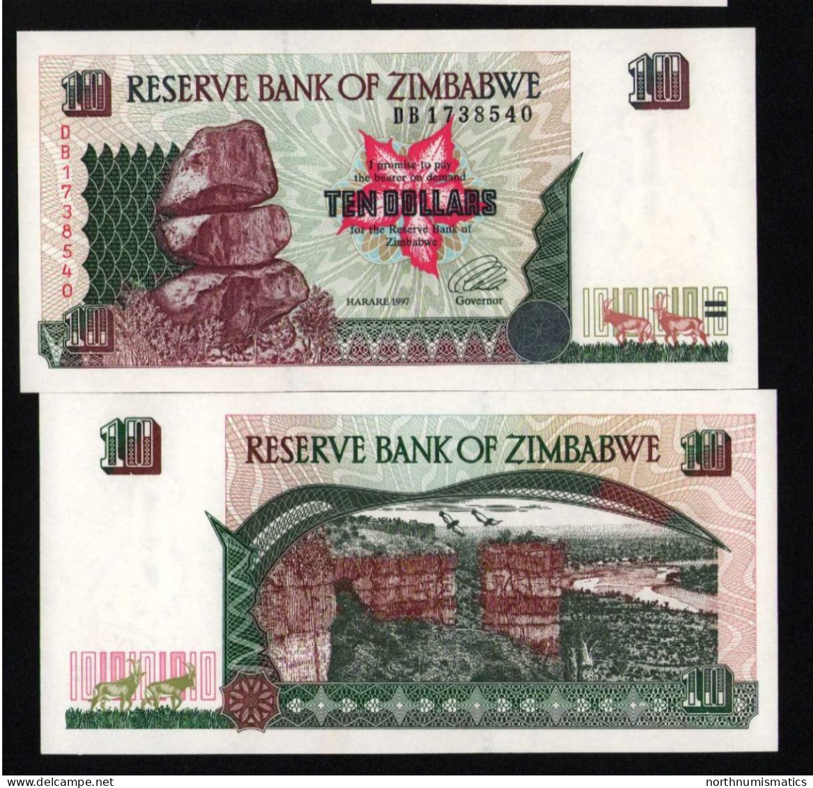 Zimbabwe 10 Dollars 1997 Unc - Zimbabwe