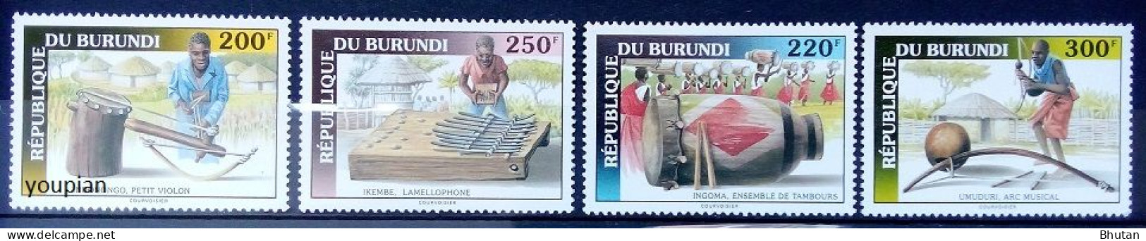 Burundi 1993, Musical Instruments, MNH Stamps Set - Nuevos