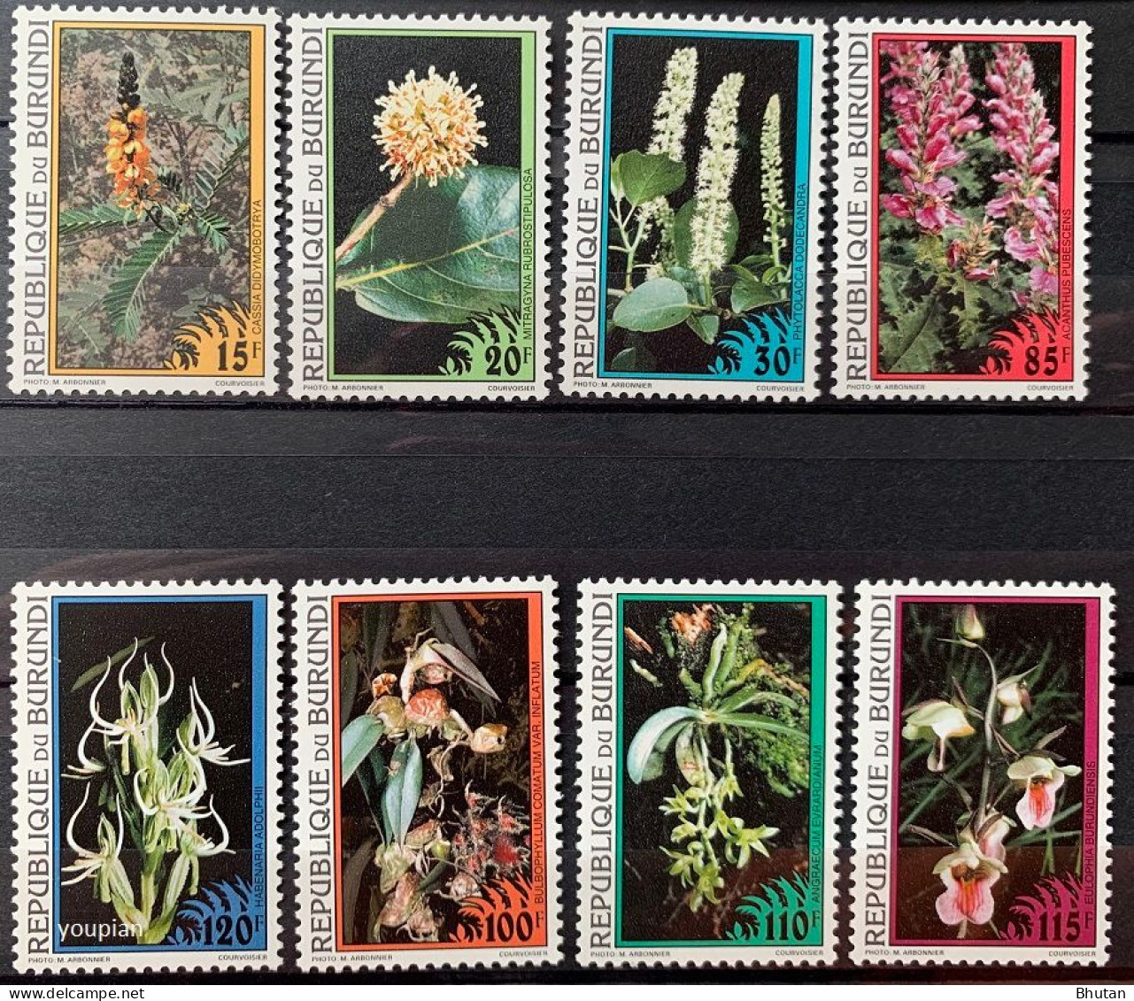 Burundi 1995, Endemic Flowers, MNH Stamps Set - Unused Stamps