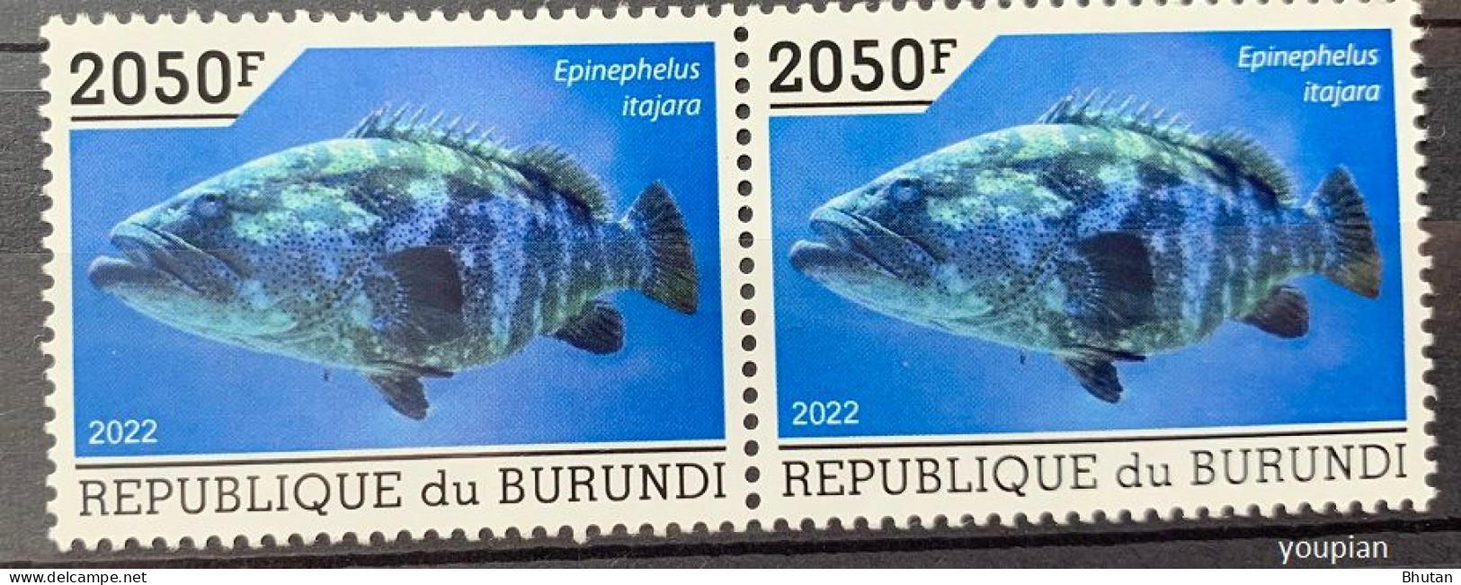 Burundi 2022, Fish, MNH Stamps Strip - Ungebraucht