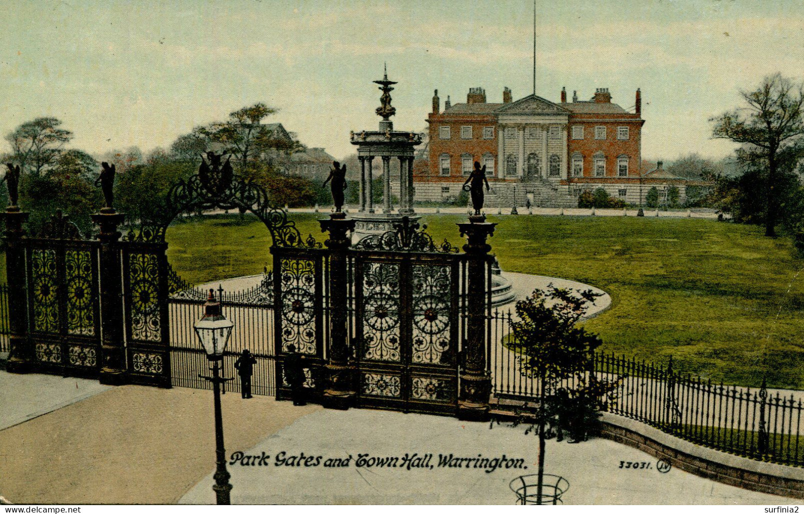 CHESHIRE - WARRINGTON, PARK GATES AND TOWN HALL Ch590 - Altri & Non Classificati