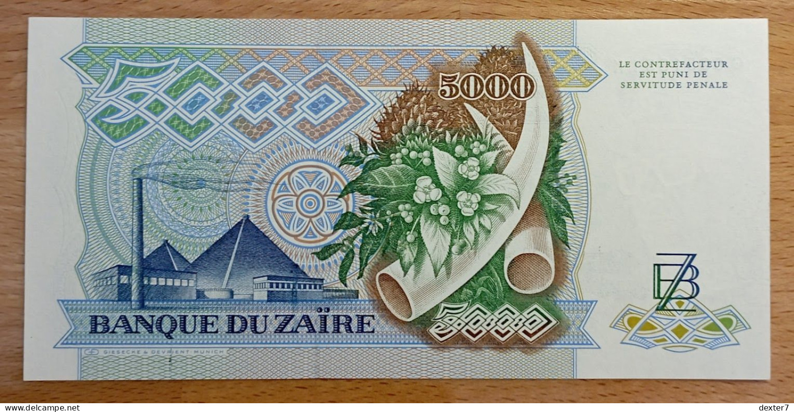 Congo Zaire 5000 Zaires 1988 UNC FdS 5.000 - Democratische Republiek Congo & Zaire