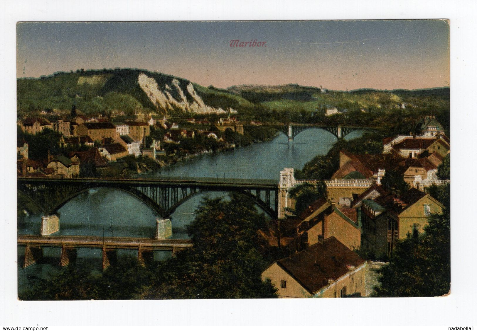 1925. KINGDOM OF SHS,SLOVENIA,MARIBOR,DRAVA RIVER,BRIDGE,POSTCARD - Jugoslawien