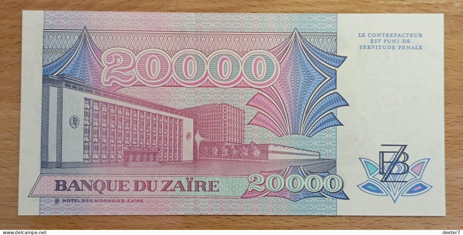 Congo Zaire 20.000 Zaires 1991 UNC FdS 20.000 - Democratic Republic Of The Congo & Zaire