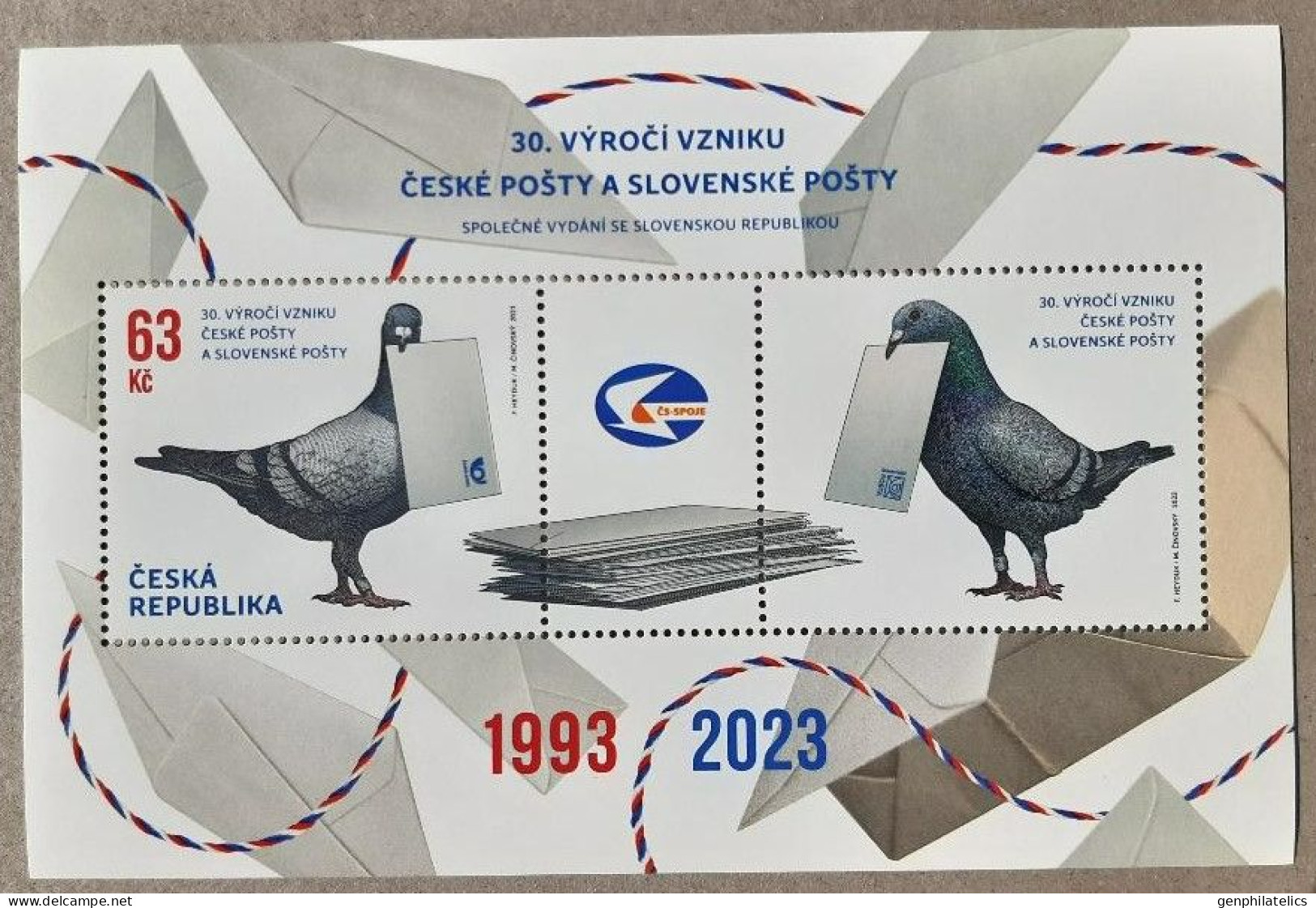 CZECH REPUBLIC 2023 FAUNA Animals DOVES (joint Issue With Slovakia) - Fine S/S MNH - Nuovi