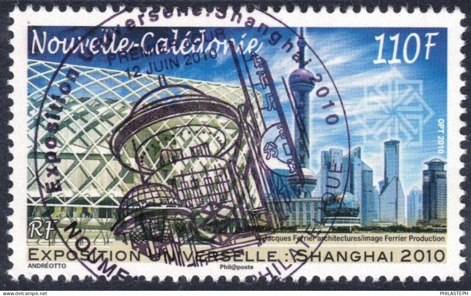 Nouvelle Calédonie 2010  - Exposition Universelle à Shangai (CHINE) - YT 1101 Oblitéré PJ Pleine Gomme - Used Stamps