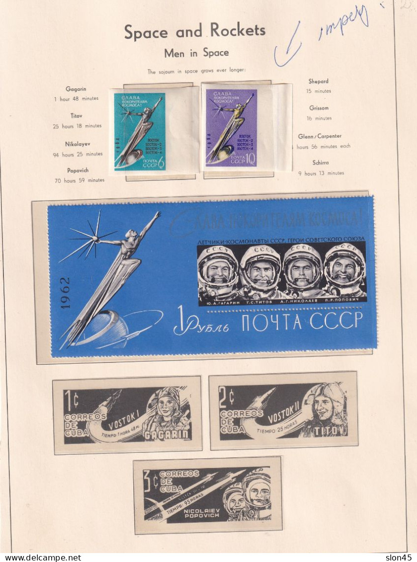 Space Rockets 1962  Russia/DDR/Haiti/Hungary MNH On 6 Pages 15922 - Collections