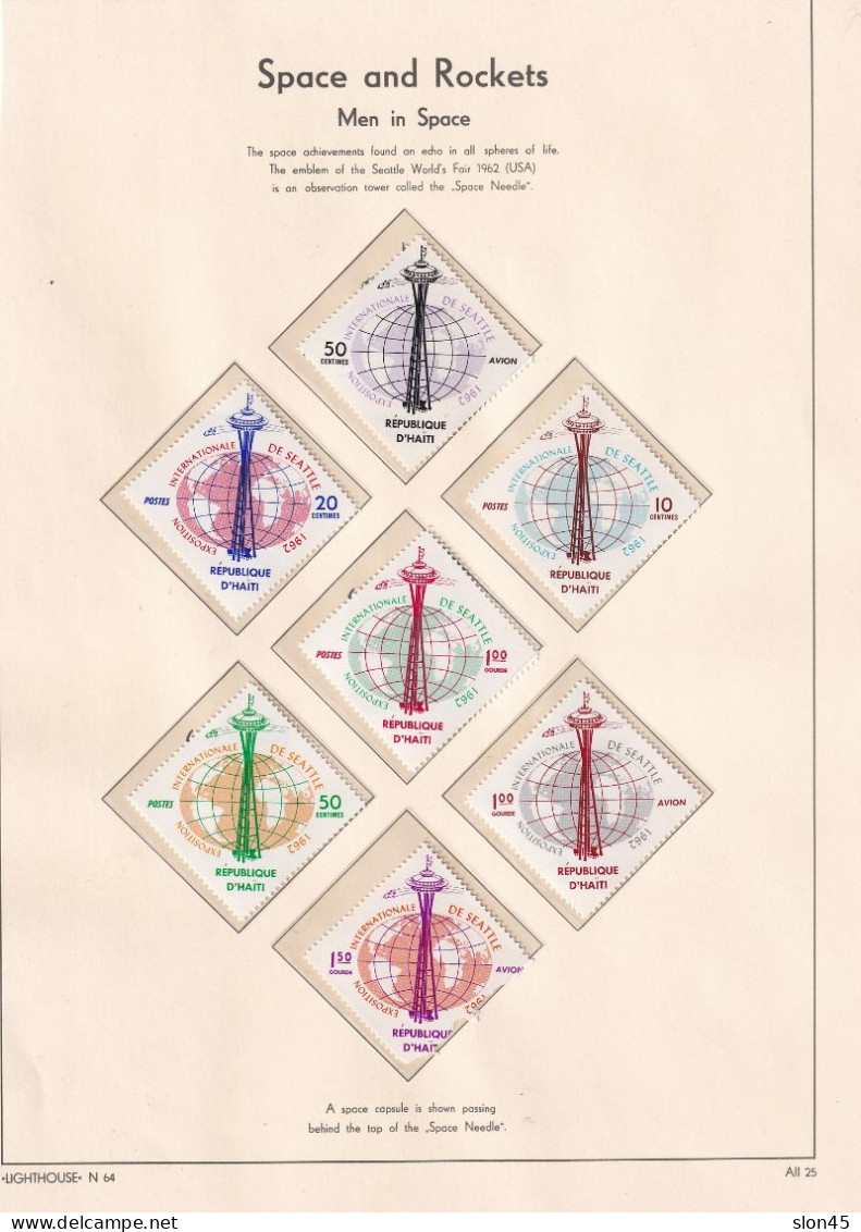 Space Rockets 1962  Russia/DDR/Haiti/Hungary MNH On 6 Pages 15922 - Collezioni