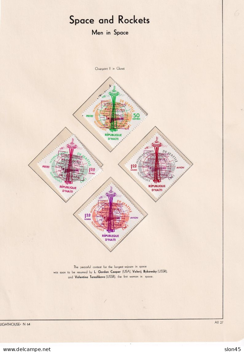 Space Rockets 1962  Russia/DDR/Haiti/Hungary MNH On 6 Pages 15922 - Collections