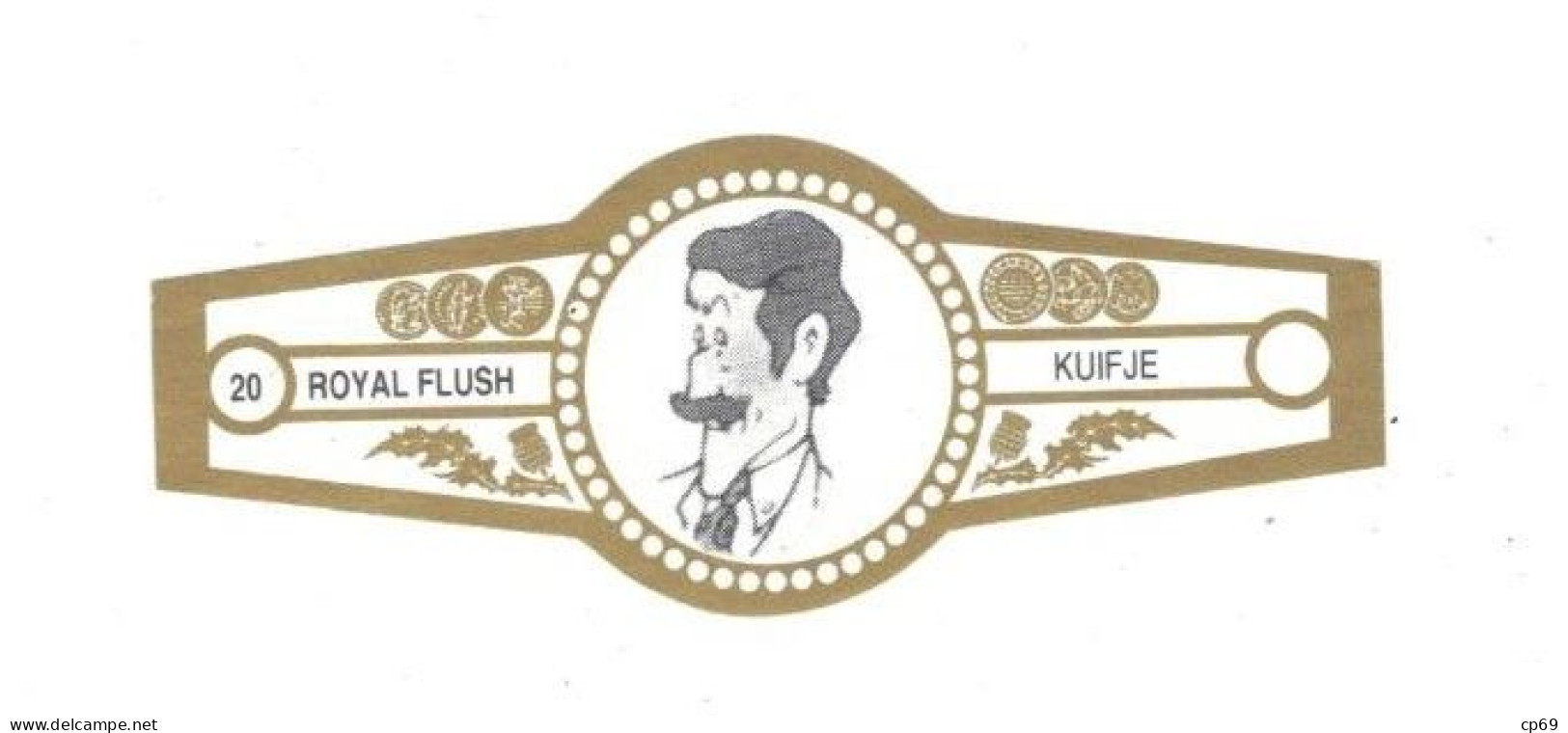 20) Bague De Cigare Série Tintin Blanche Dorée Royal Flush Kuifje Spalding En Superbe.Etat - Advertisement