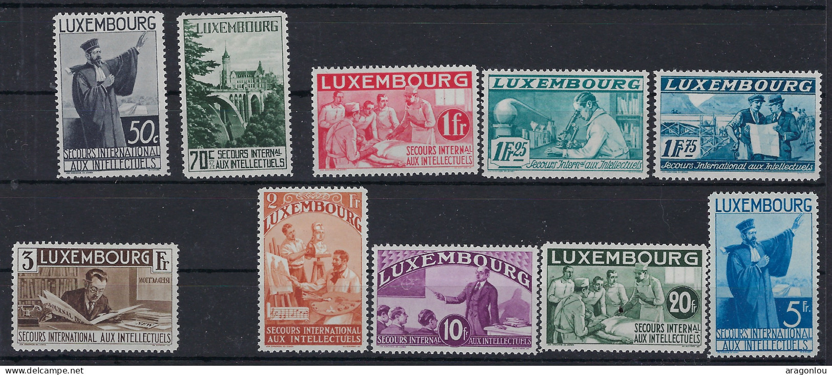 Luxembourg - Luxemburg - Timbres 1935   Série Intellectuels   * - Usati